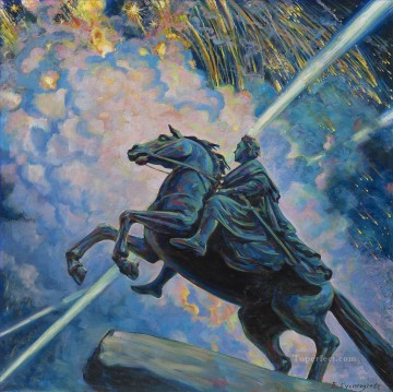  Fuego Arte - FUEGOS ARTIFICIALES EL JINETE DE BRONCE Boris Mikhailovich Kustodiev